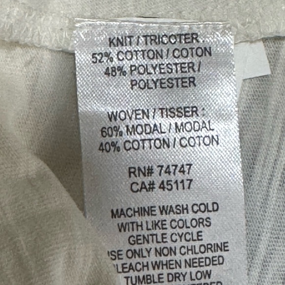 Natural Reflections W Sz L Cream Tunic LS Tee Plaid Fringe Hem Lightweight - Picture 7 of 7